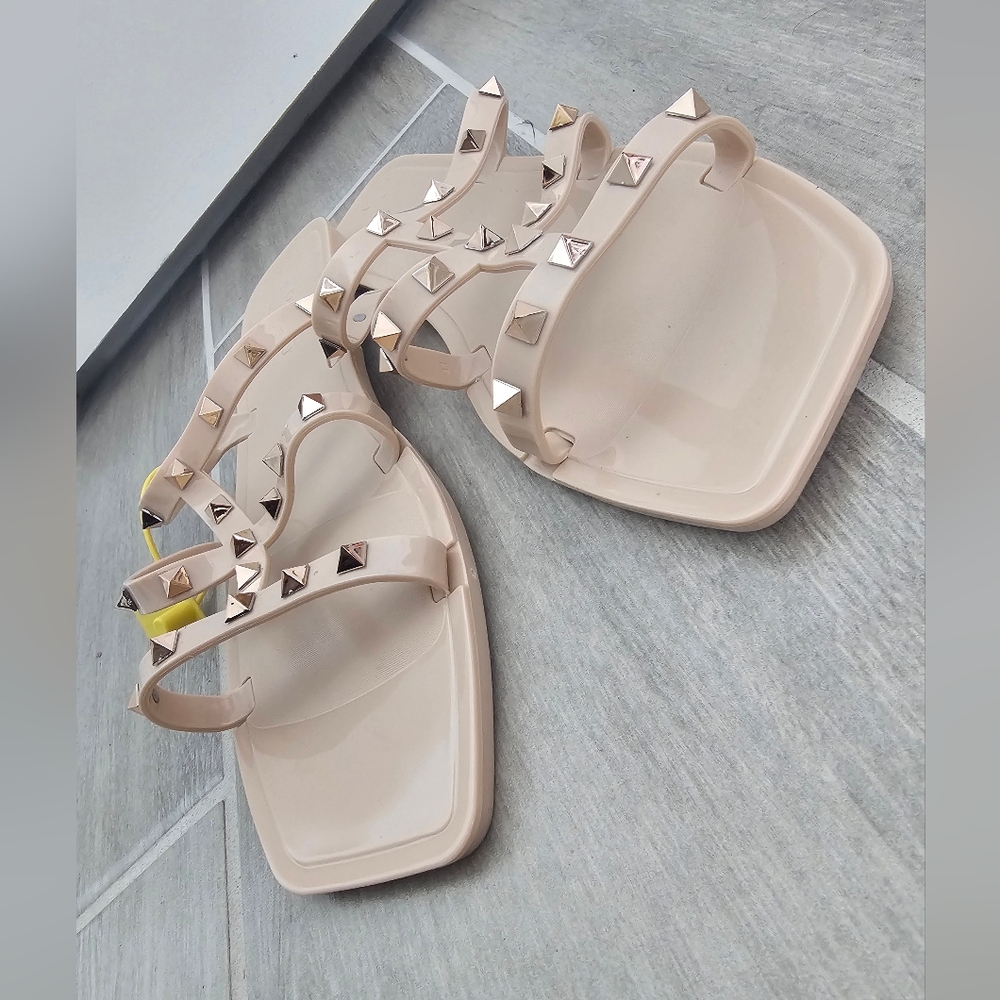 Studded Beige Sandals